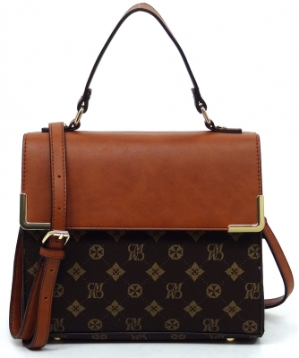 Monogram Top Handle Satchel CM2770 BROWN/TAN